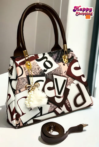 New  Printed HandBag For Girls With Keychain
