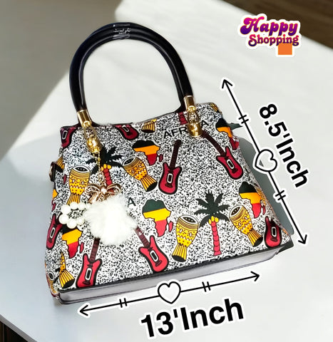 New  Printed HandBag For Girls With Keychain