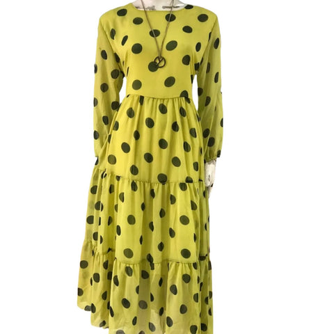 Chiffon Big Dots Print Dress