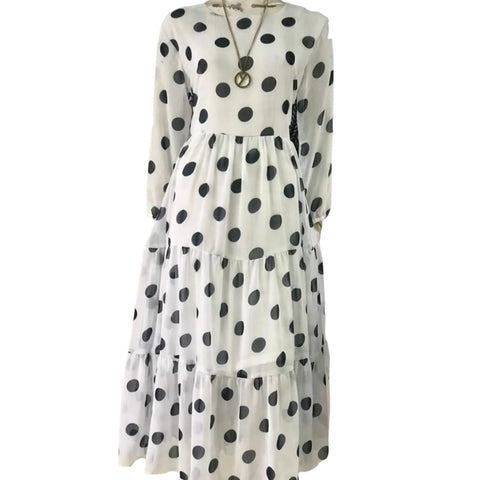 Chiffon Big Dots Print Dress