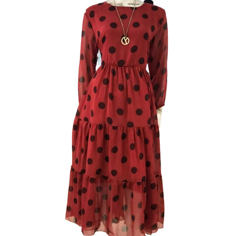 Chiffon Big Dots Print Dress