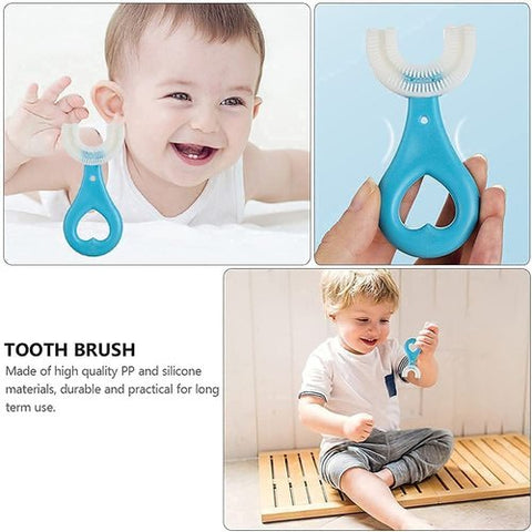 Home.Co- U Shaped Food Grade Silicon Baby Tooth Brush (Blue)