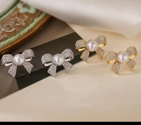 Good Quality Beautiful Earrings Bow With Puls