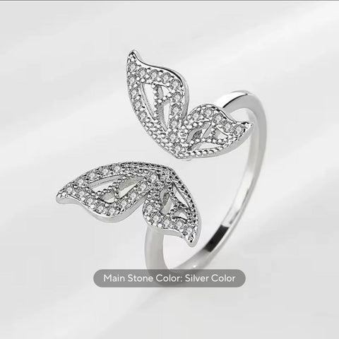 Butterfly Style Ring With Adjustable Size