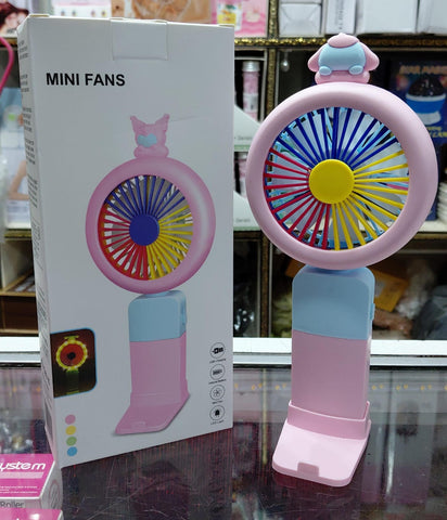Rechargeable Handy Fan with Sharp Lightning Effect and 2-Speed Control