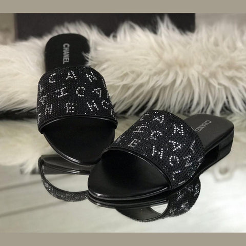 CHANEL Crazy Alphabet Slipper(with brand box)