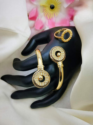 Elegant Fancy Zircon Gold plated Bangel & Ring Set