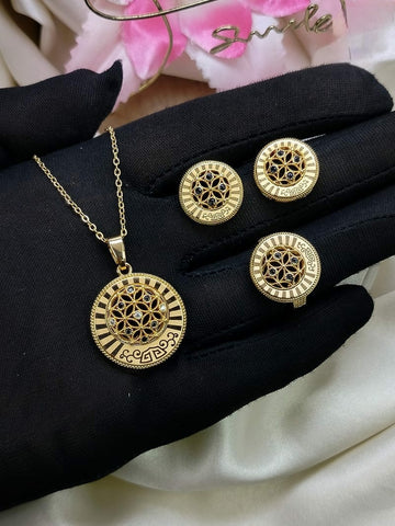 New Delicate fancy Zircon Combo 3pcs Round Shape Set