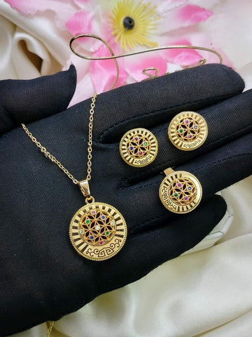 New Delicate fancy Zircon Combo 3pcs Round Shape Set