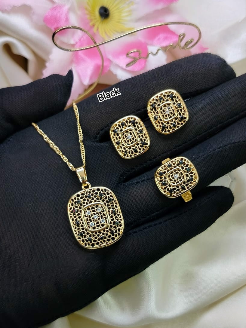 New fabulous Fancy Square Zircon Combo 3pcs Set