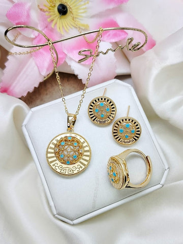 New Delicate fancy Zircon Combo 3pcs Round Shape Set