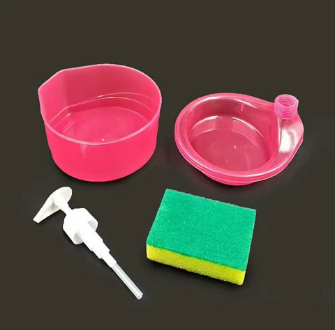 DispenserCreative Kitchen Dishwashing Liquid Dispenser Kitchen Dish Soap Dispenser With Sponge Liquid Pump Soap Container