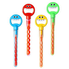 2024 New Cute Smiley Face 32-Hole Expandable Handheld Bubble Wand Toy