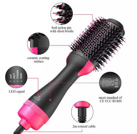 One Step 3 In 1 Hot Air Brush + Free Hair Tool Set - 01 Month Free Warranty