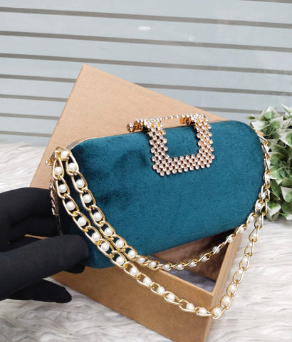 Bridal Fancy Clutch Front Buckle