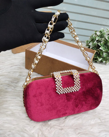Bridal Fancy Clutch Front Buckle