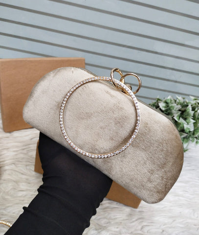 Ring Handle Bridal Fancy Clutch