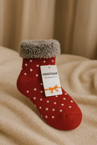 Flertigua Socks - Cozy Polka Dot Slipper Socks with Plush Lining