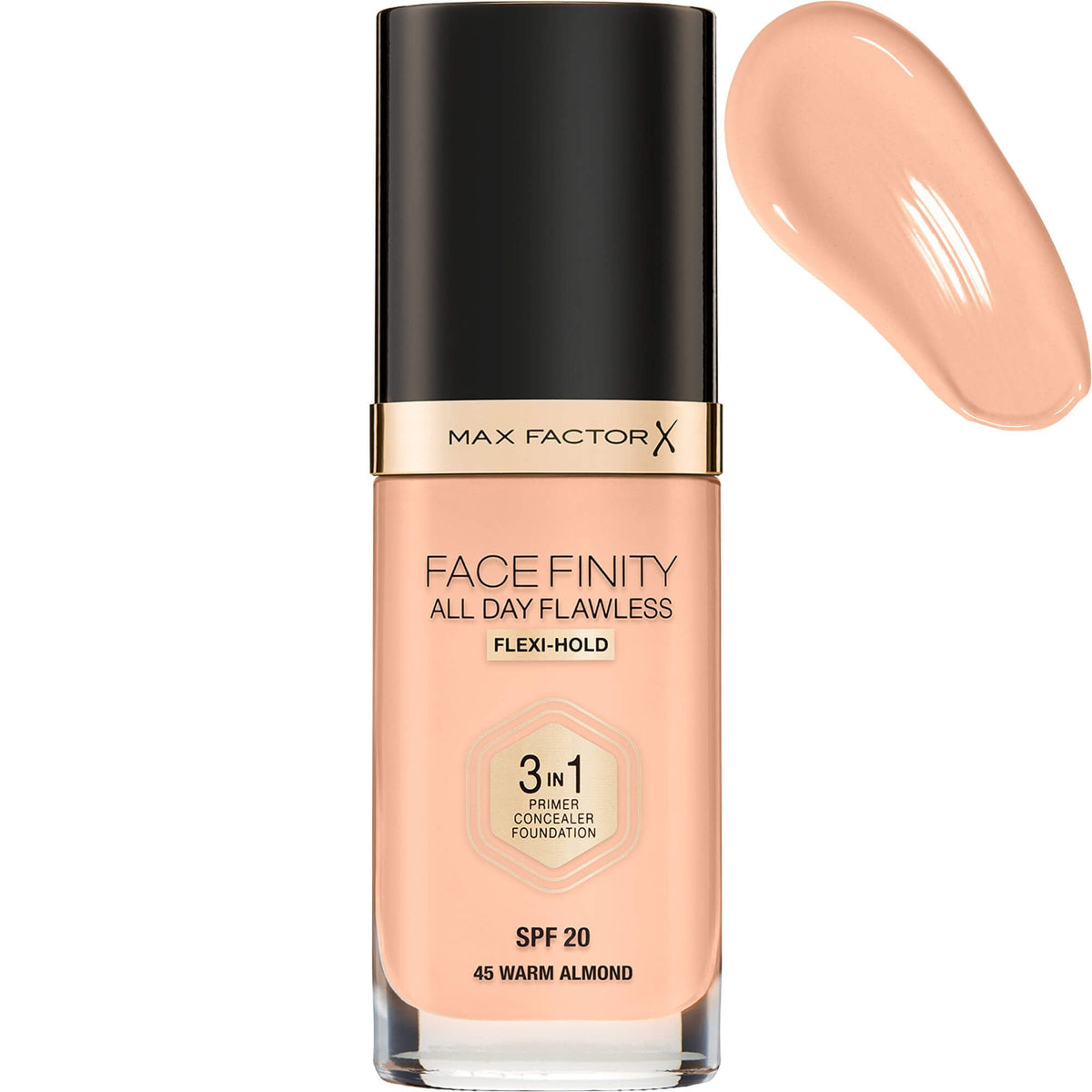 MaxFactor Facefinity All Day Flawless Liquid Foundation 3in1 045 Warm Almond 30 Ml
