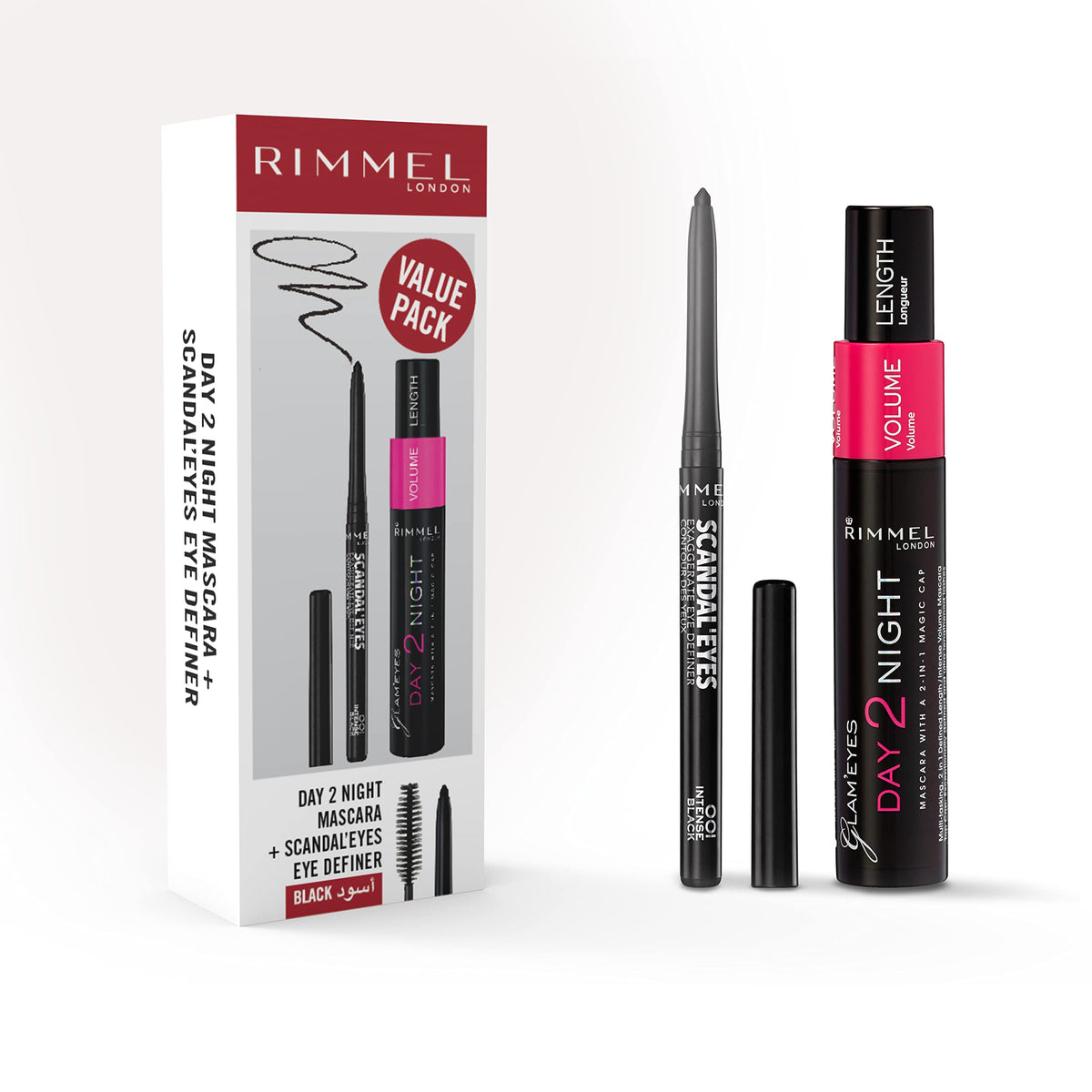 Rimmel Day 2 Night + Scandaleyes Eye Definer Black Gift Set