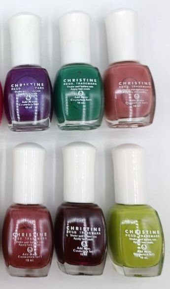 Christine Nail Polishes 10ml Pack of 6 Multi-Colors