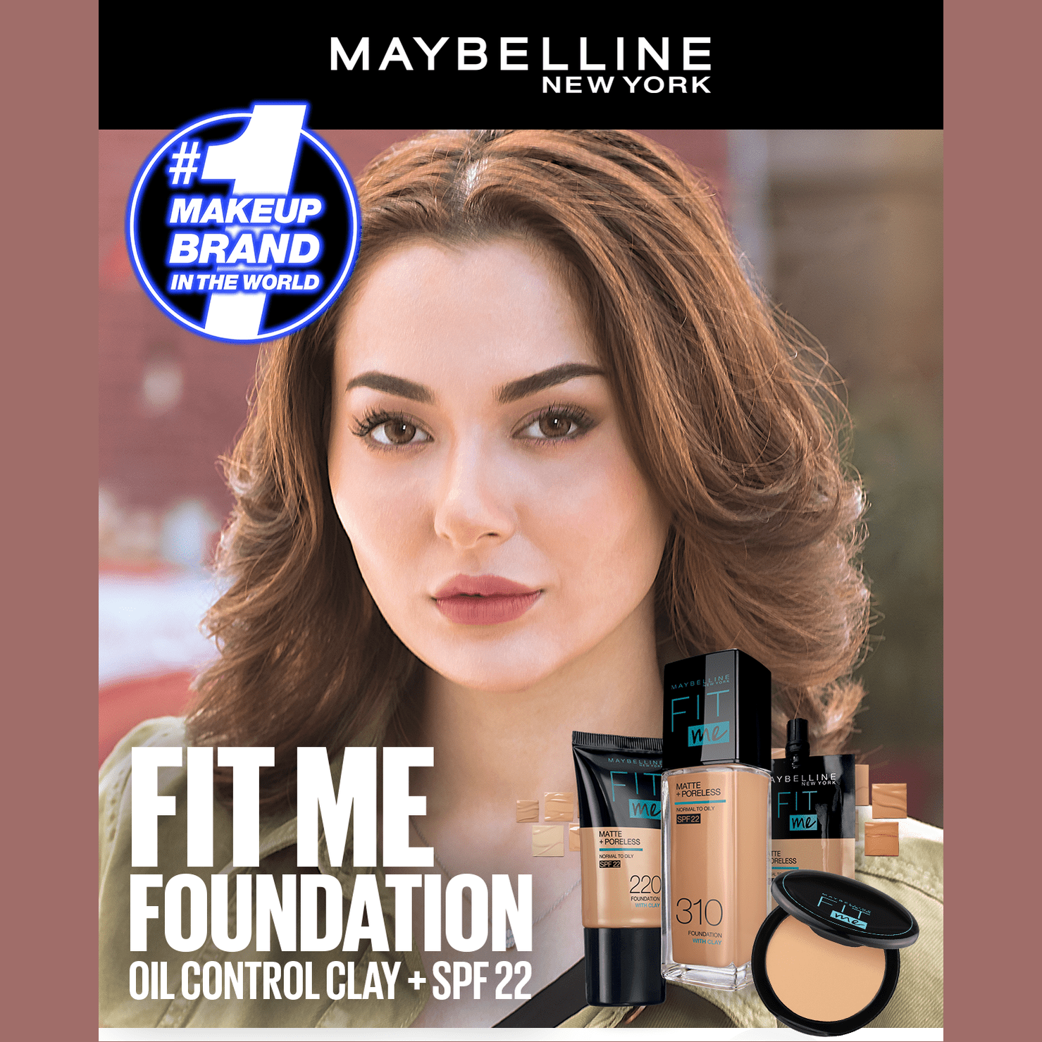 Maybelline New York- New Fit Me Matte + Poreless Liquid Foundation SPF 22 - 230 Natural Buff 30ml - For Normal to Oily Skin