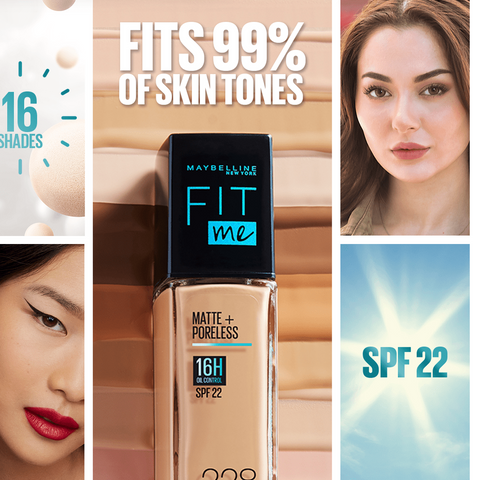 Maybelline New York- New Fit Me Matte + Poreless Liquid Foundation SPF 22 - 230 Natural Buff 30ml - For Normal to Oily Skin