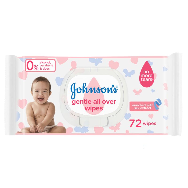 JOHNSON’S Wipes Gentle All over Wipes pack of 72 wipes