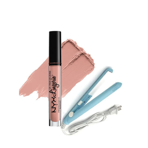 NYX Professional Makeup- Liquid Lipstick Lip Lingerie - 11 Baby Doll + Free Hair Straightener