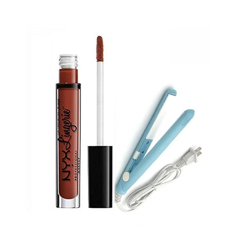 NYX Professional Makeup- Liquid Lipstick Lip Lingerie 12 Exotic+ Free Hair Straightener