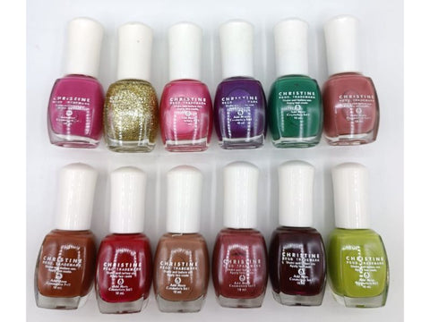 Christine Nail Polishes 10ml Pack of 12 Multi-Colors