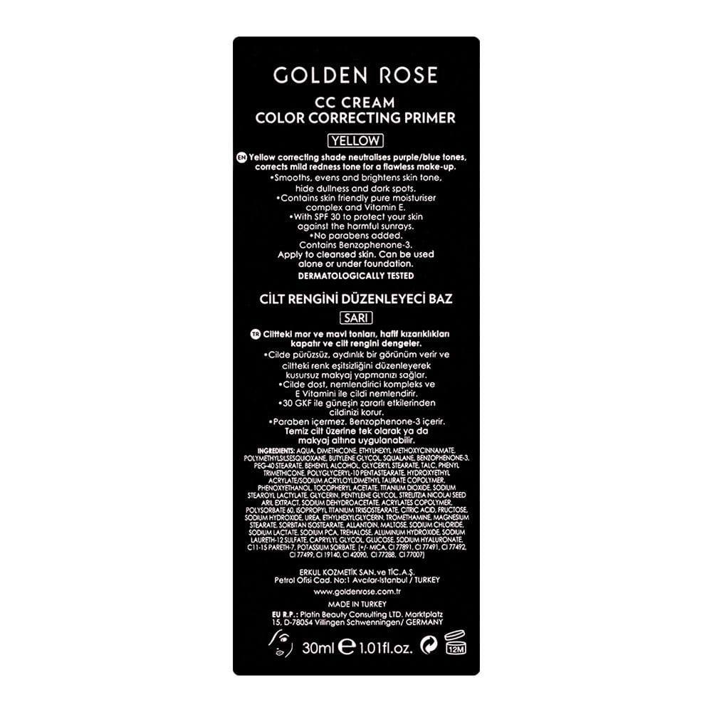C-C Cream Color Correcting Primer - Yellow - Golden Rose Cosmetics Pakistan.
