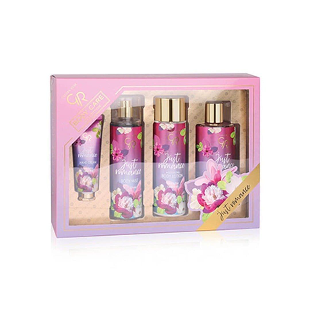 JUST ROMANCE (Gift set )Hand cream. Body Mist. Body lotion. Shower Gel. - Golden Rose Cosmetics Pakistan.