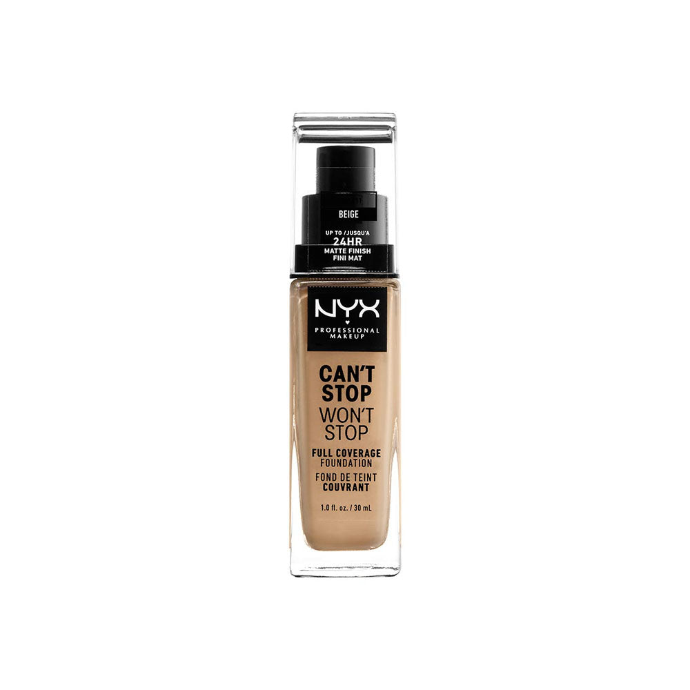 NYX Professional Makeup- Cant Stop Wont Stop Full Coverage Foundation - Beige, Medium With Yellow Undertone