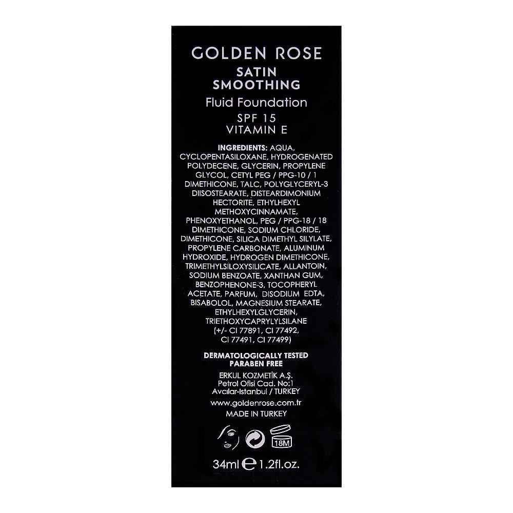 Satin Smoothing Fluid Foundation - Golden Rose Cosmetics Pakistan.